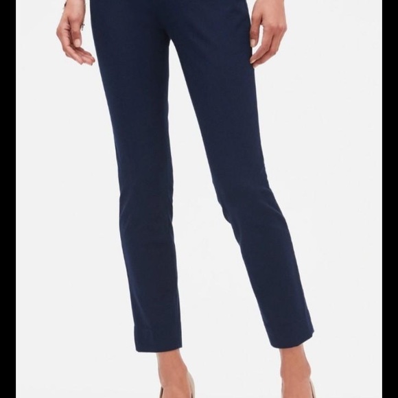 BANANA REPUBLIC SLOAN FIT SLIM ANKLE PANTS-NAVY BLUE, size 00P - Picture 2 of 5